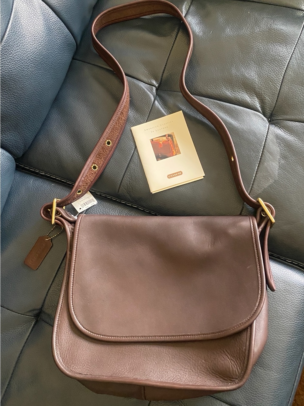 Vintage 1990s Coach Patricia Legacy Bag in Mahogany NWT and coach booklet